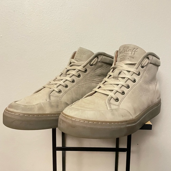 Belstaff "Forber" Light Tan High-Top Leather Sneakers – Size 9.5 GUC - Picture 2 of 16